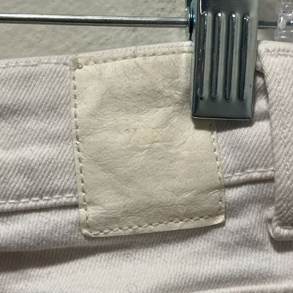 Zara Button Fly White Raw Hem Jeans Size 8 - Picture 5 of 5